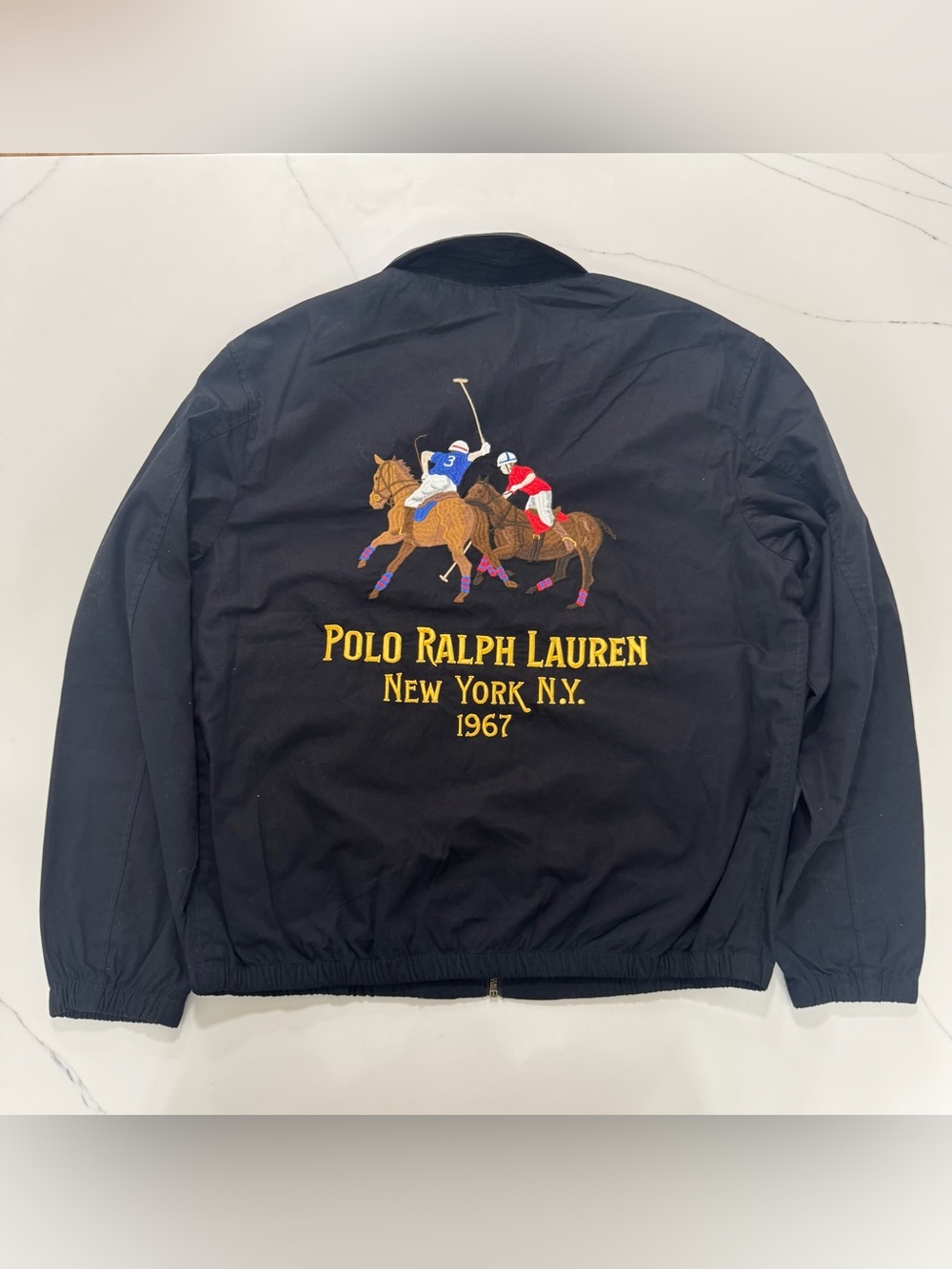 Polo Ralph Lauren Polo Match Jacket Mens M Horse Embroidered 1967 Spellout black